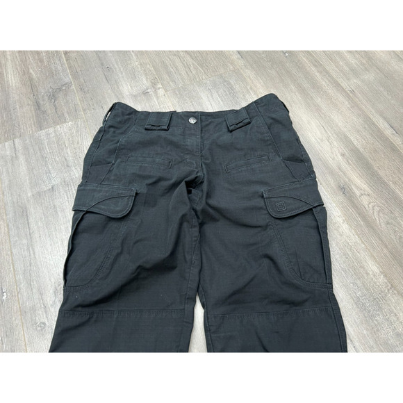 5.11 Tactical Women's Black Cargo Pocket Taclite Pro Ripstop Pants US Sz 6 Long - Picture 3 of 10